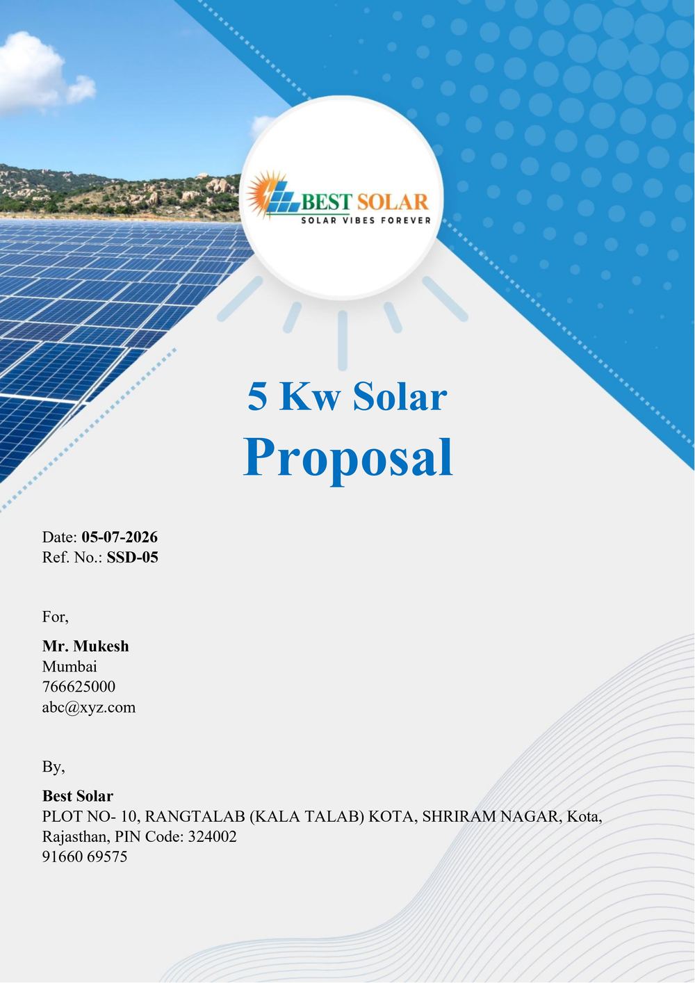 Solar Proposal Cover Page